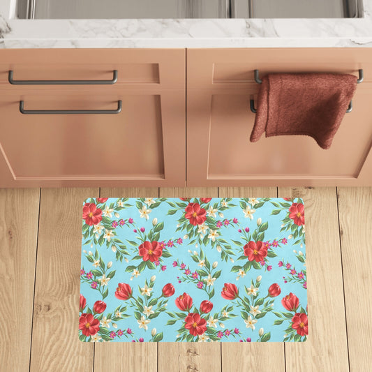 Summer Floral Pattern Print Design SF011 Kitchen Mat