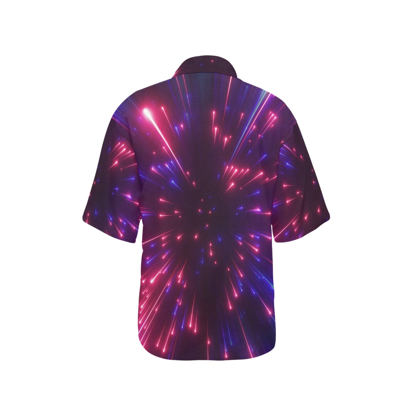 Celestial Purple Blue Neon Speed Light Women's Hawaiian Shirt