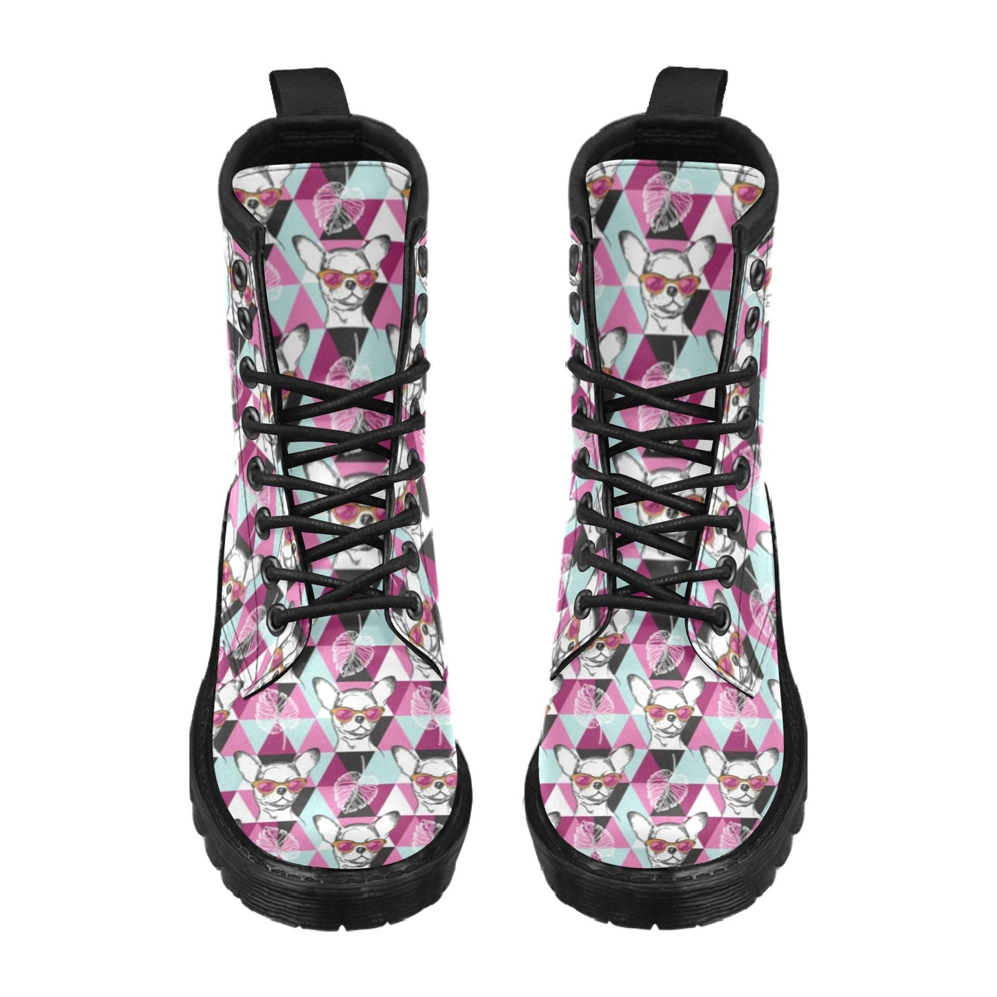 Chihuahua Cute Triangle Pattern Women's Boots