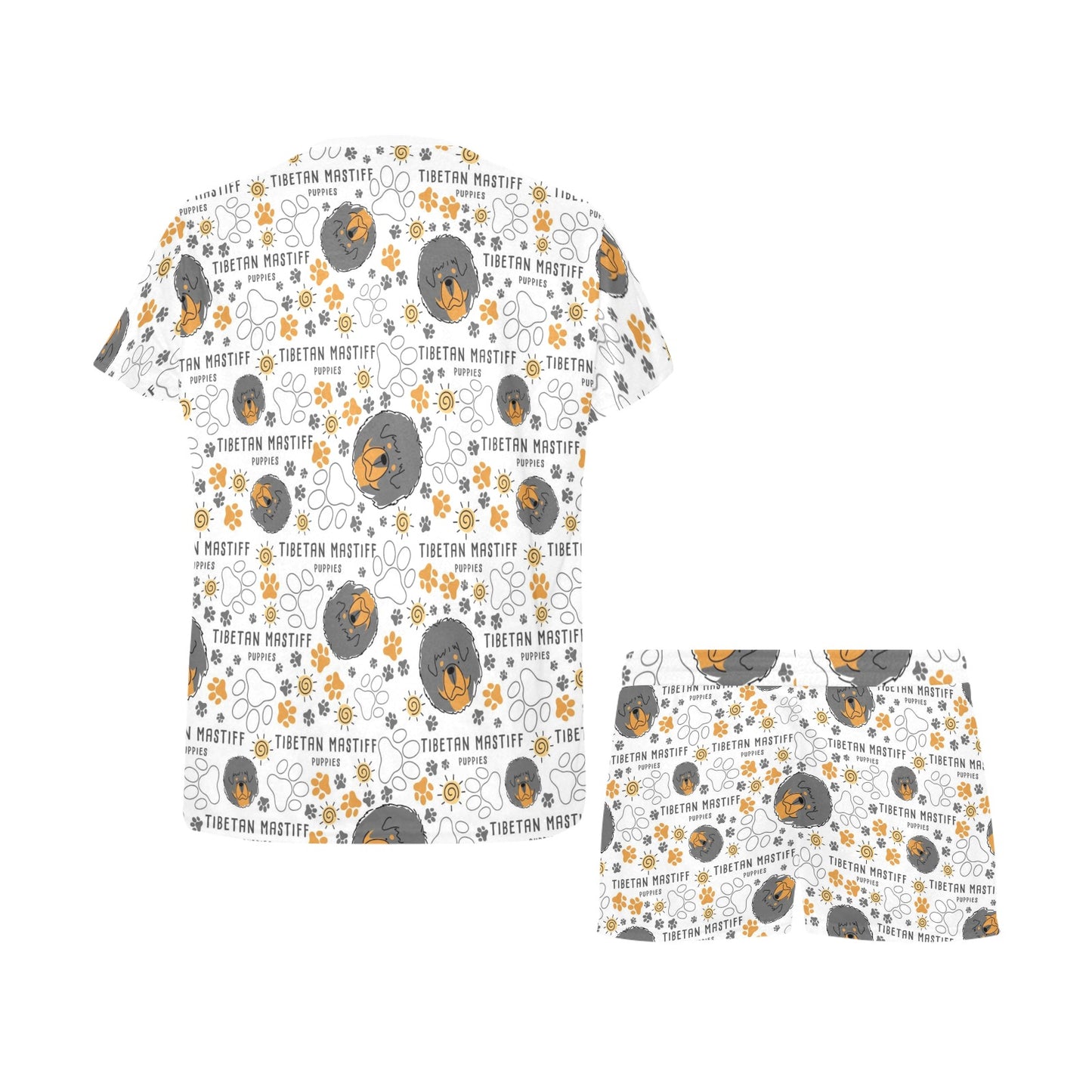 Tibetan Mastiffs Print Design LKS302 Women's Short Pajama Set