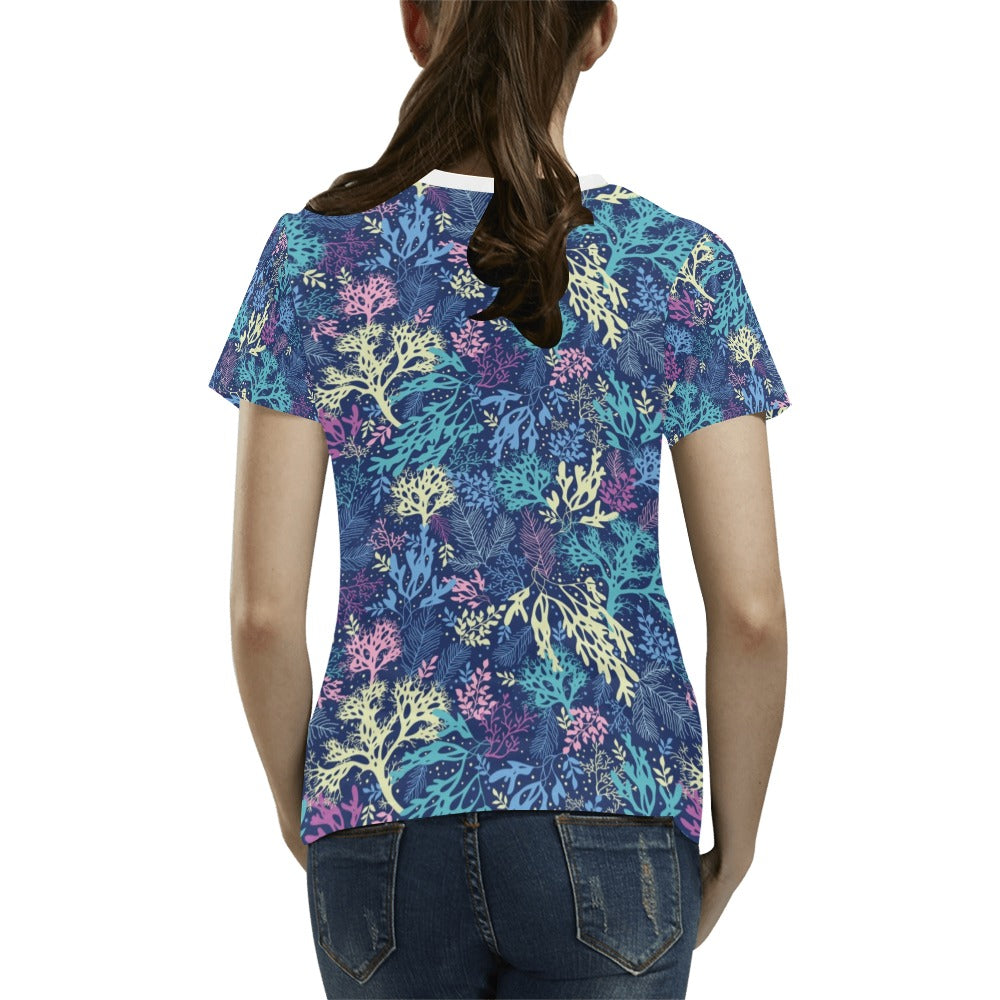 Seaweed Print Design LKS301 Women's T-shirt