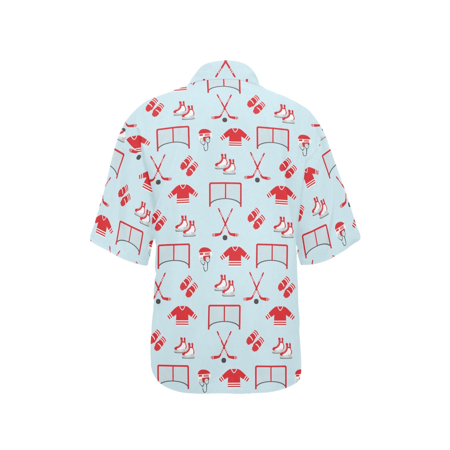 Hockey Red Equipment Print Design LKS305 Women's Hawaiian Shirt