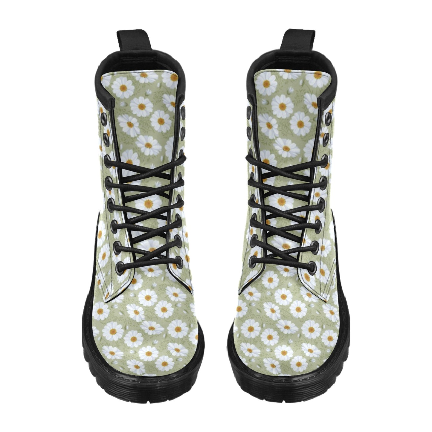 Daisy Yellow Print Pattern Women's Boots