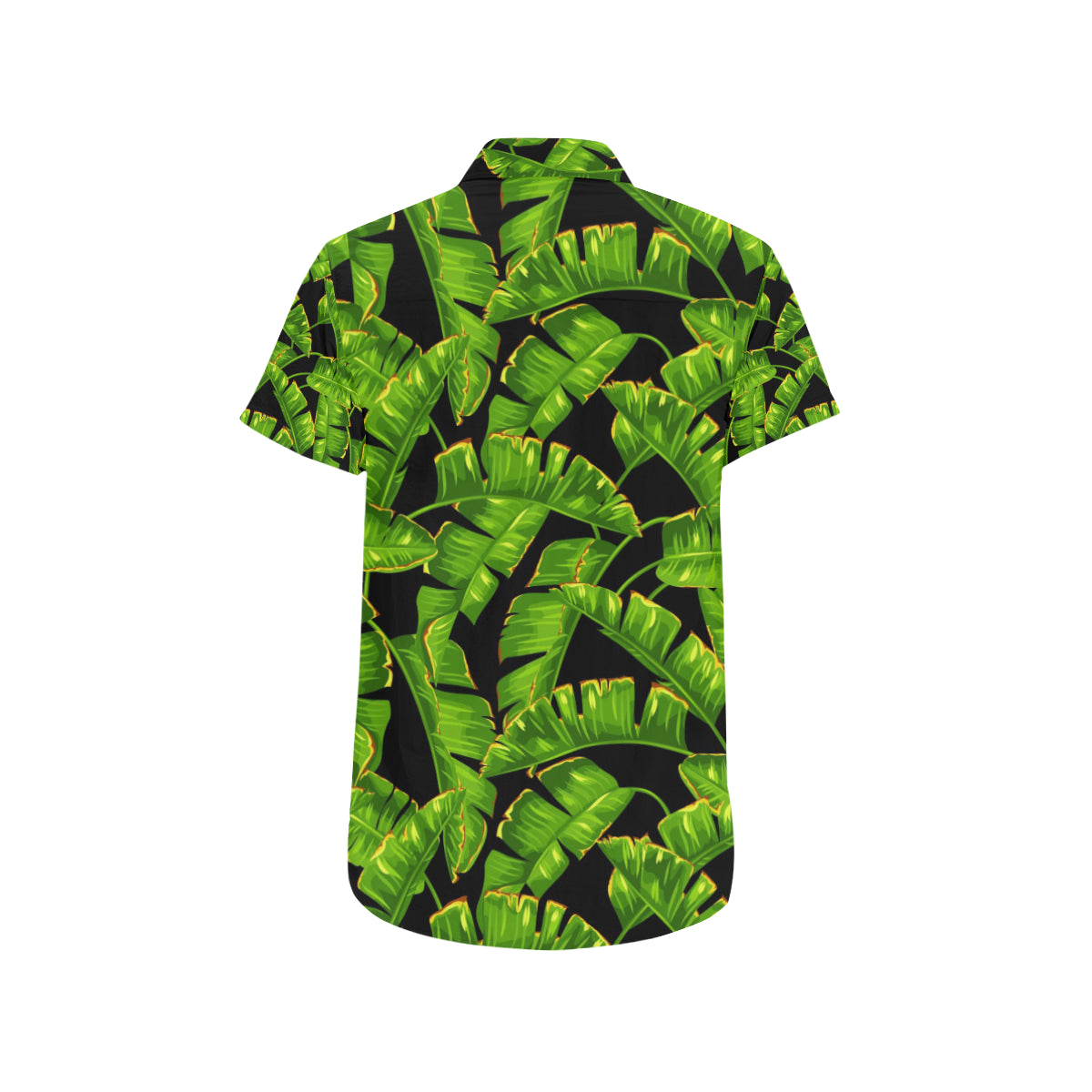 Banana Leaf Pattern Print Design BL06 Men's Short Sleeve Button Up Shirt