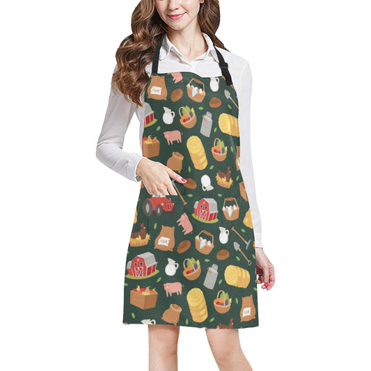 Agricultural Farm Print Design 02 Apron with Pocket