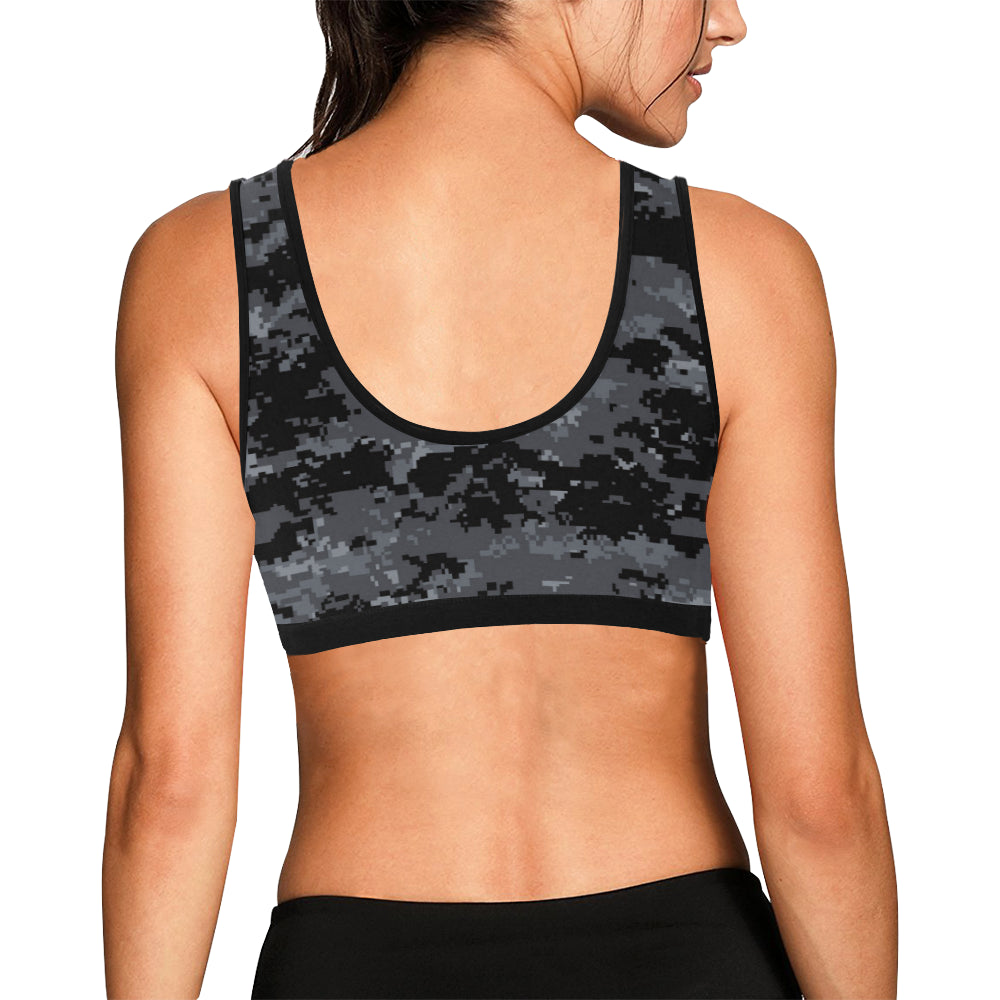 ACU Digital Black Camouflage Sports Bra