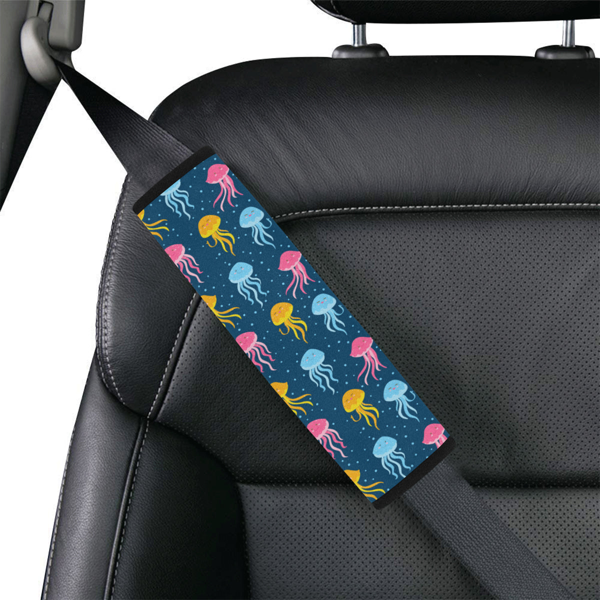 Jellyfish Pattern Print Design 04 Car Seat Belt Cover