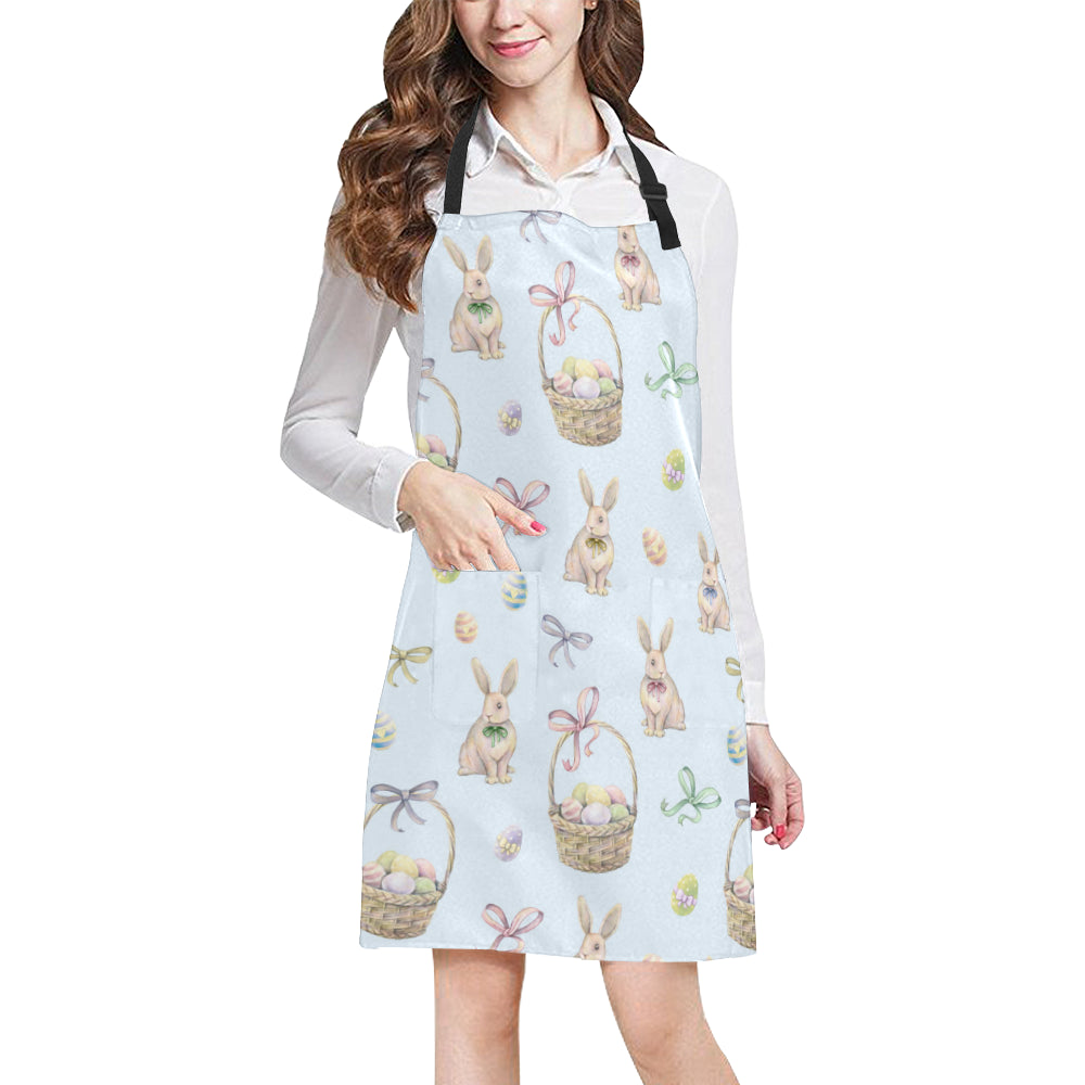 Rabbit Easter Eggs Pattern Print Design 03 Apron with Pocket