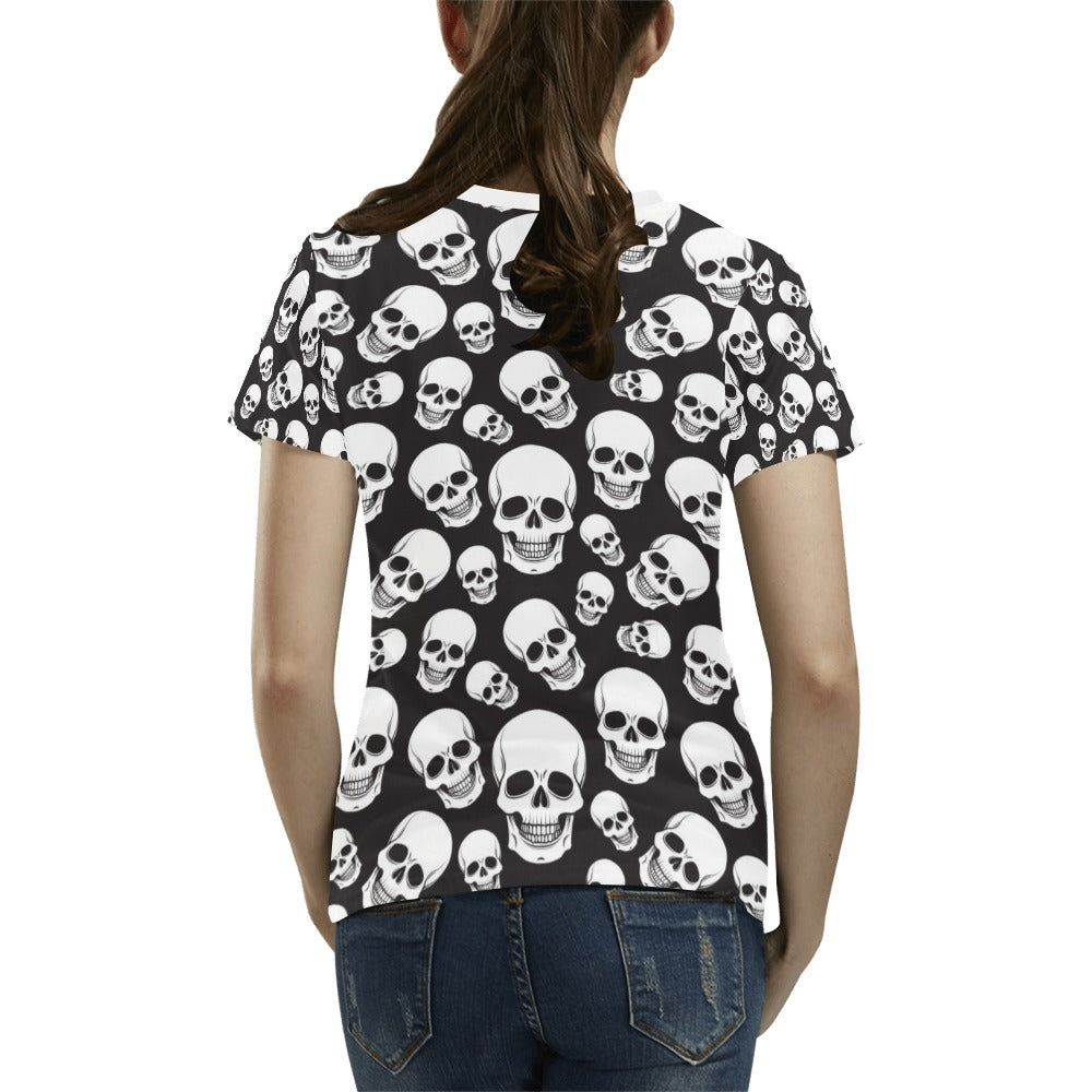 Skull Print Design LKS301 Women's T-shirt