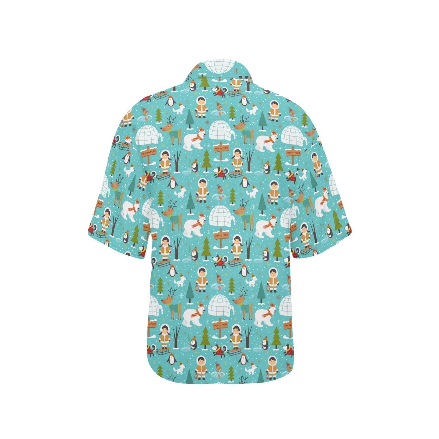 Eskimo Pattern Print Design 01 Women's Hawaiian Shirt
