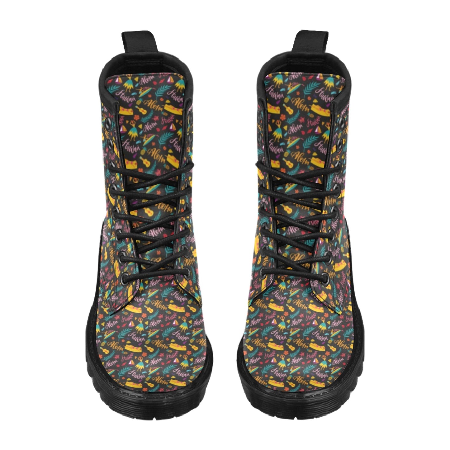Aloha Hawaii Summer Design Themed Print Women's Boots