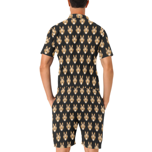 Collies Pattern Print Design 01 Men's Romper