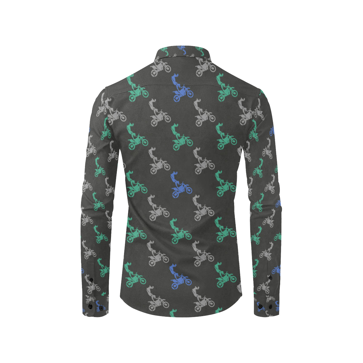 Motocross Pattern Print Design 02 Men's Long Sleeve Shirt
