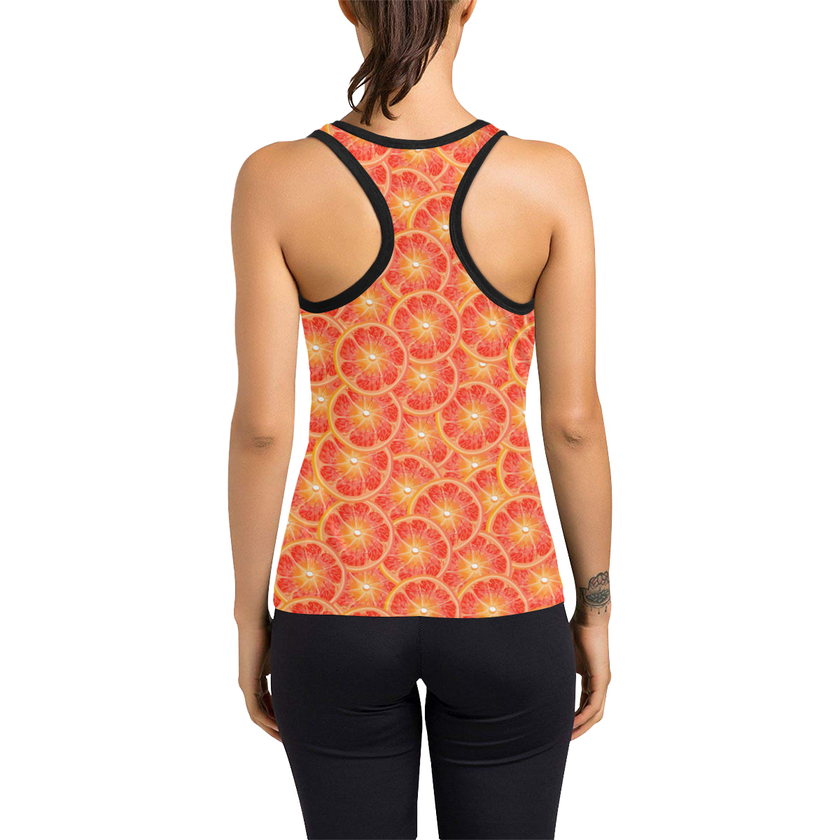 Grapefruit Pattern Print Design GF06 Women's Racerback Tank Top