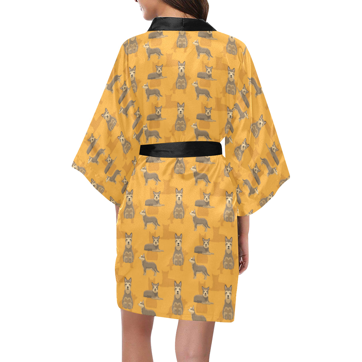Berger Picard Pattern Print Design 01 Women's Short Kimono