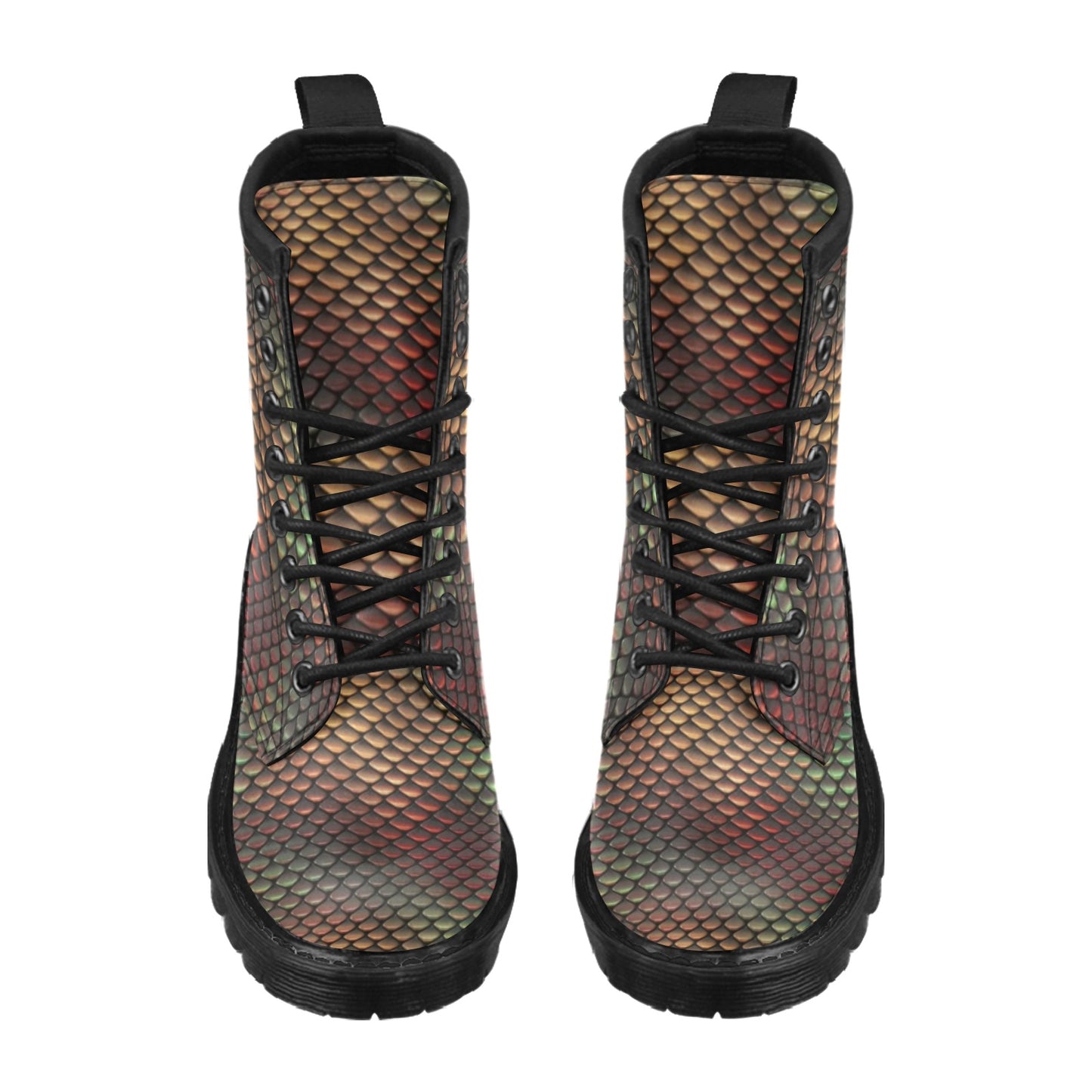 Snake Skin Colorful Print Women's Boots