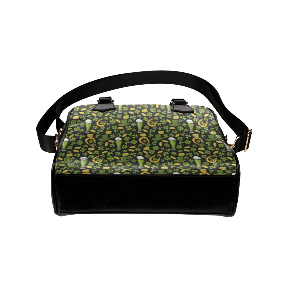 Clover St Patricks Pattern Print Design 03 Shoulder Handbag