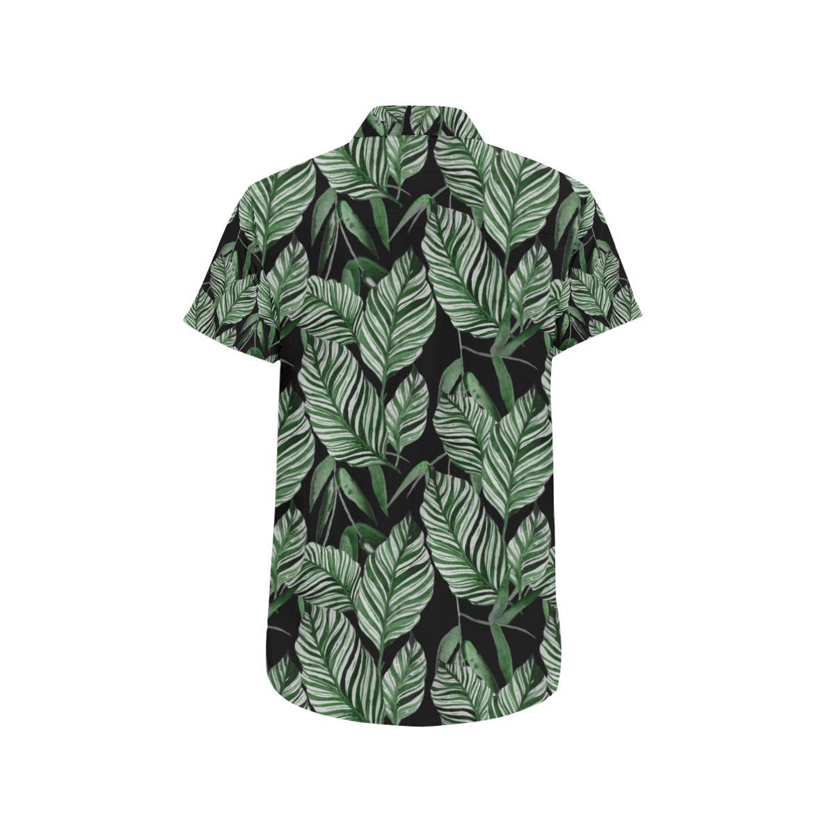 Palm Leaves Pattern Print Design PL09 Men's Short Sleeve Button Up Shirt