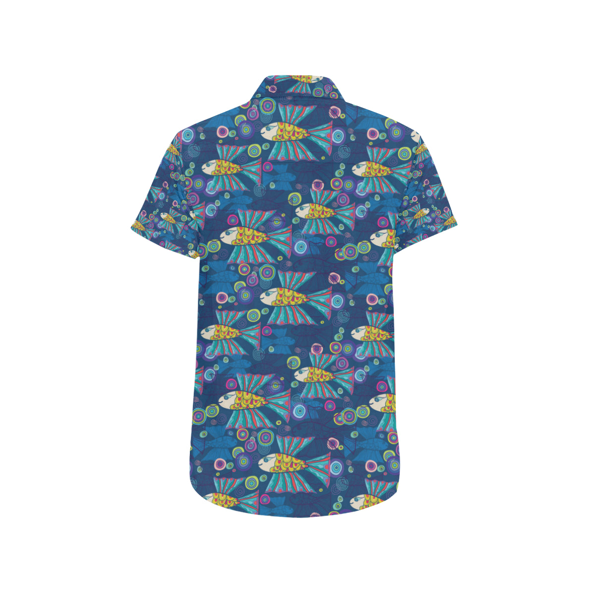 Flying Fish Pattern Print Design 01 Men's Short Sleeve Button Up Shirt