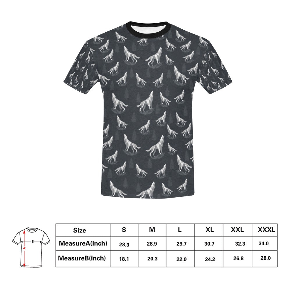 Wolf Print Design LKS303 Men's All Over Print T-shirt