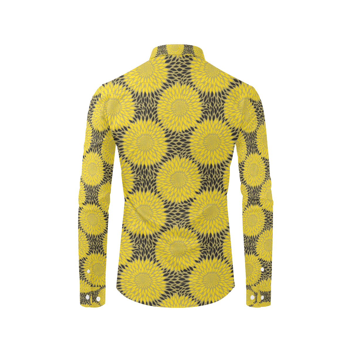 Sunflower Pattern Print Design SF06 Men's Long Sleeve Shirt