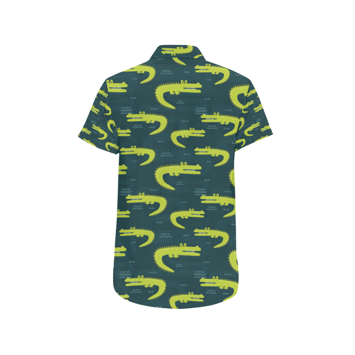 Alligator Pattern Print Design 03 Men's Short Sleeve Button Up Shirt