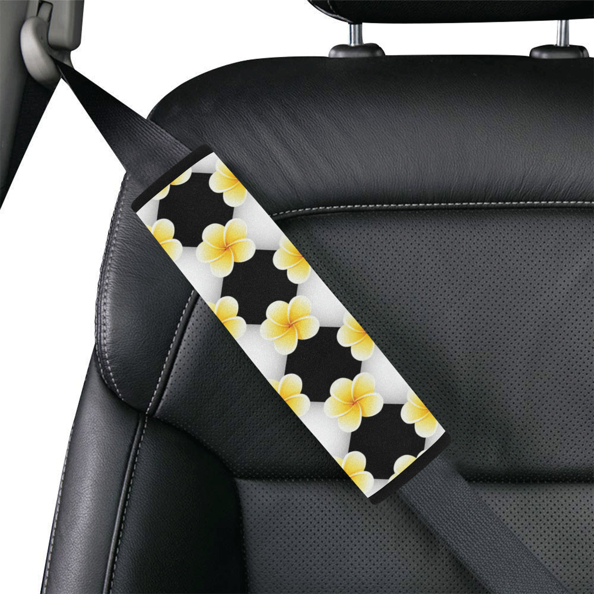 Plumeria Pattern Print Design A04 Car Seat Belt Cover