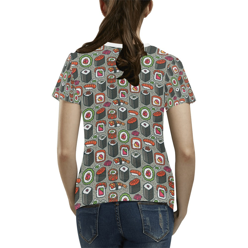 Sushi Print Design LKS301 Women's T-shirt