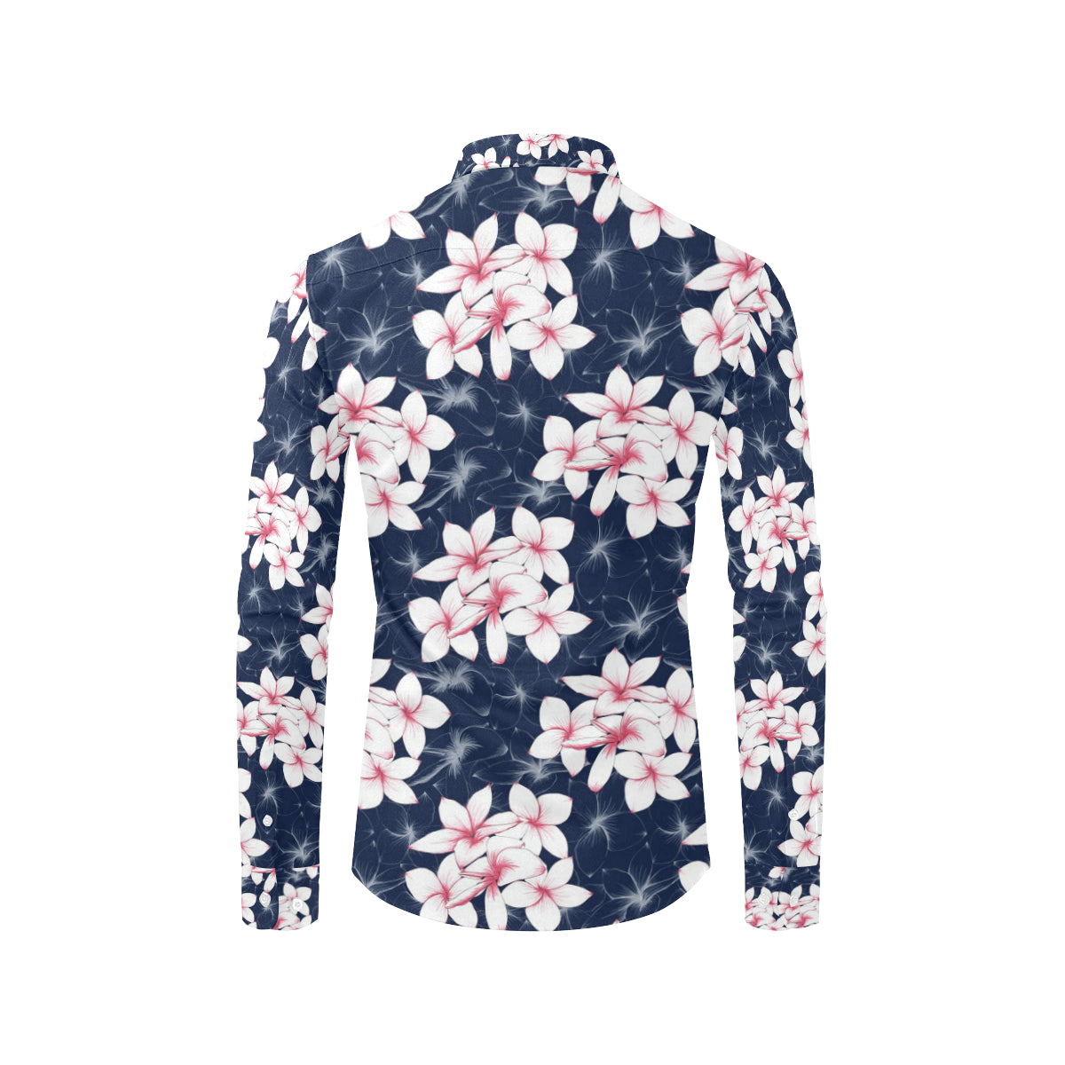 Plumeria Pattern Print Design PM017 Men's Long Sleeve Shirt