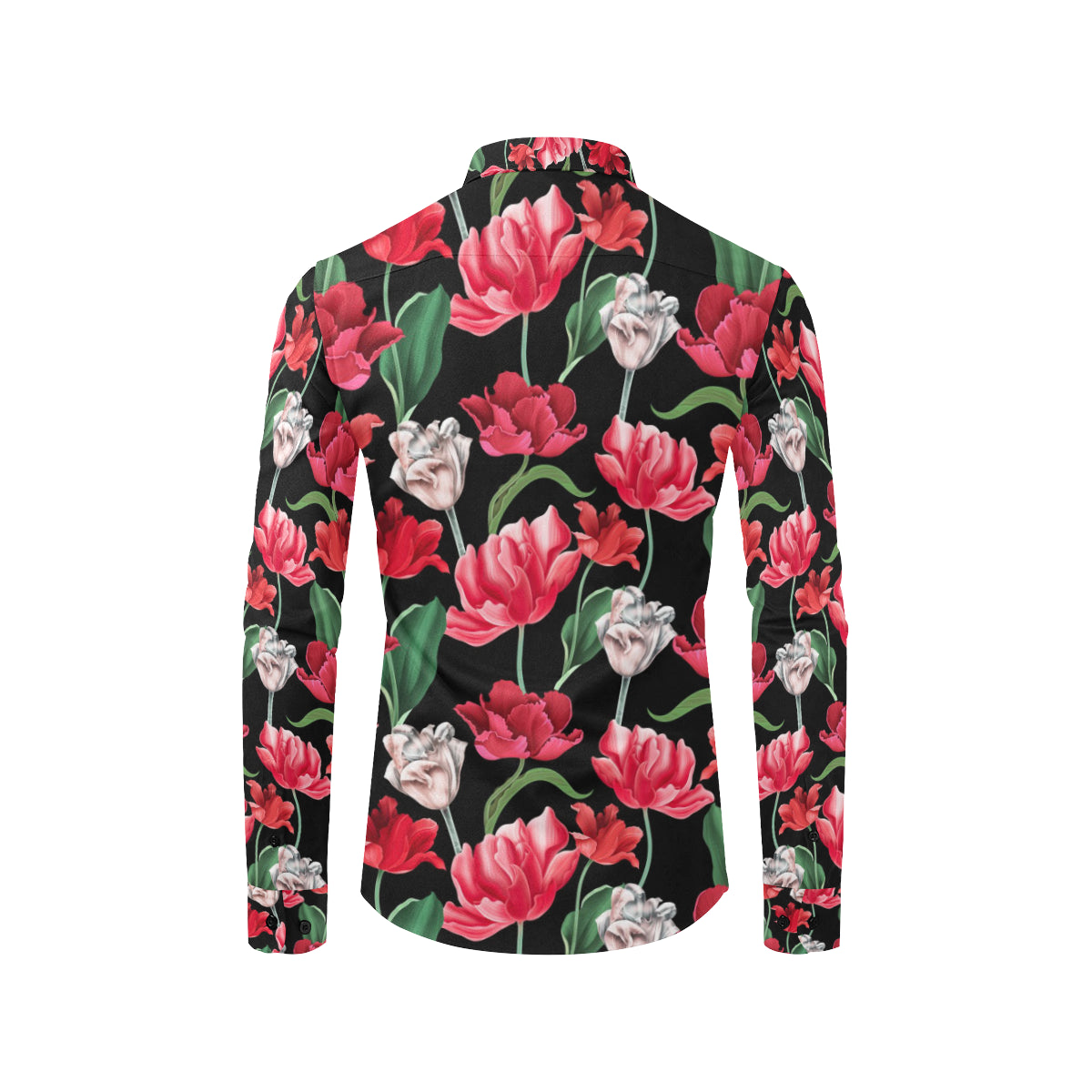 Tulip Pattern Print Design TP08 Men's Long Sleeve Shirt
