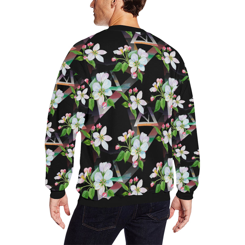 Apple blossom Pattern Print Design AB07 Men Long Sleeve Sweatshirt