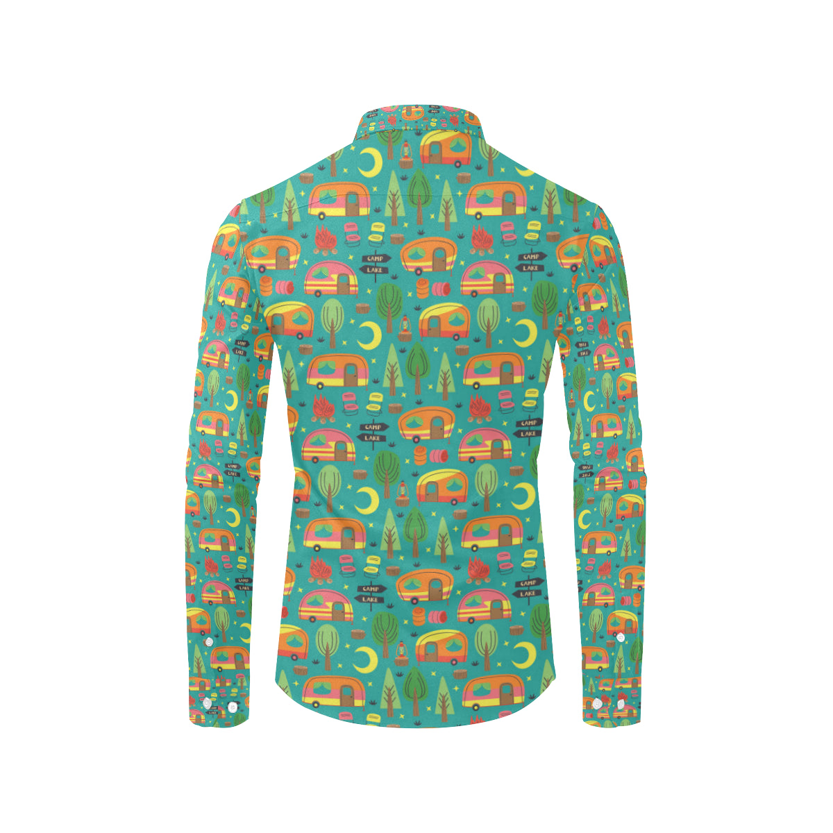 Camping Camper Pattern Print Design 05 Men's Long Sleeve Shirt