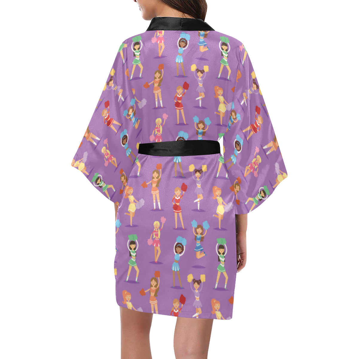 Cheerleader Pattern Print Design 02 Women's Short Kimono