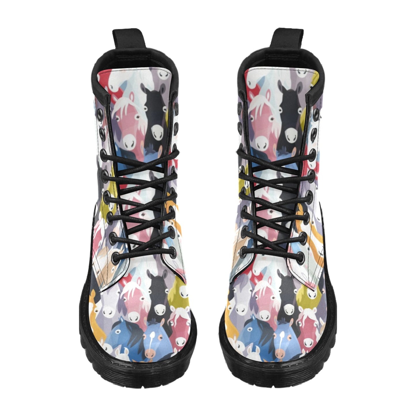 Colorful Horse Pattern Women's Boots