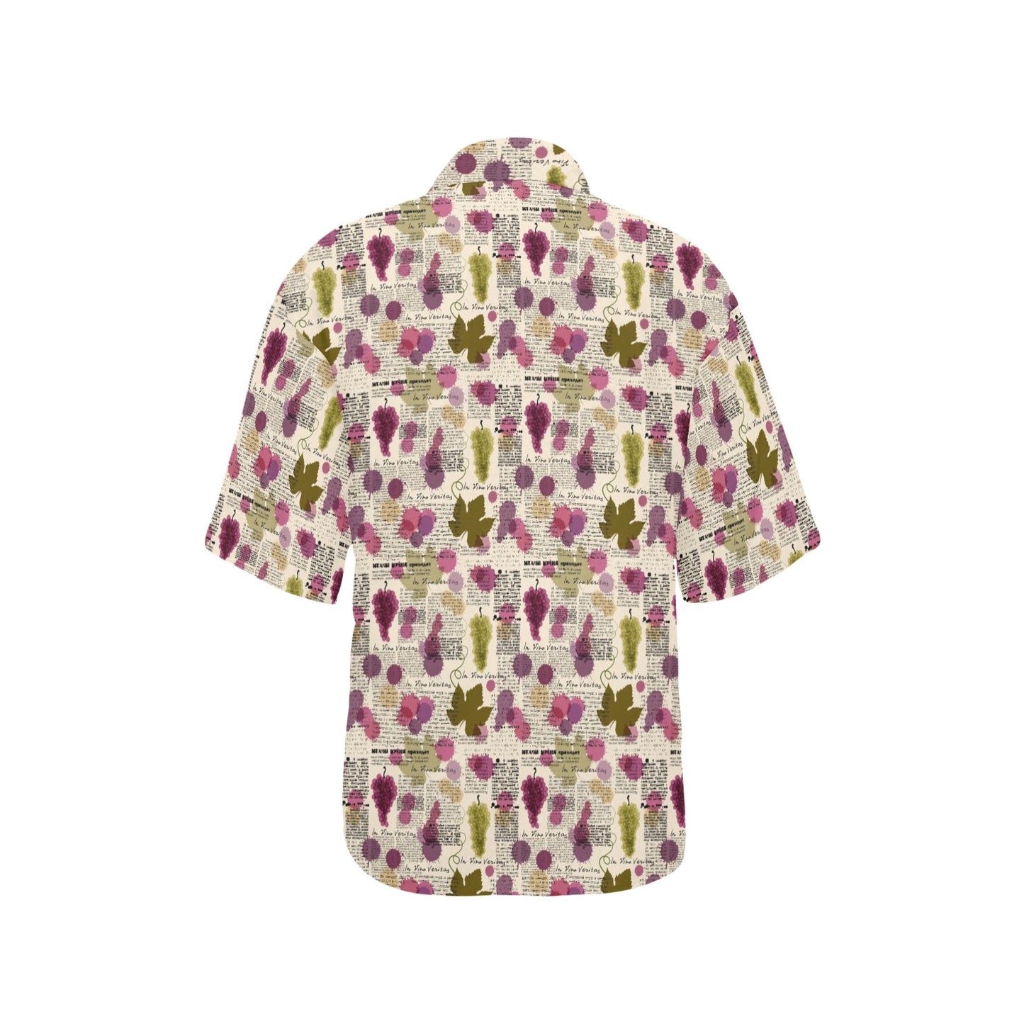 Wine Style Design Print Women's Hawaiian Shirt