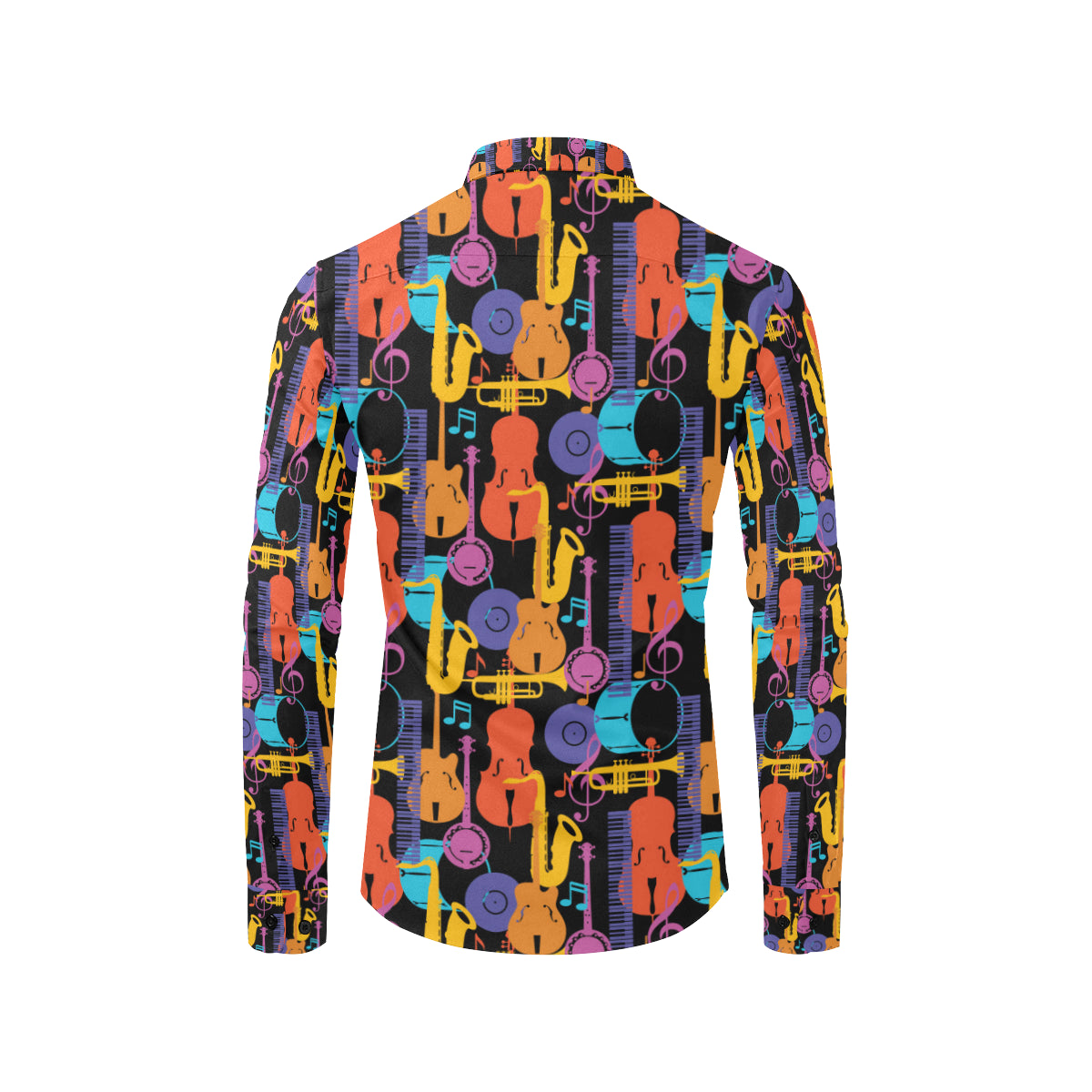 Jazz Pattern Print Design 03 Men's Long Sleeve Shirt