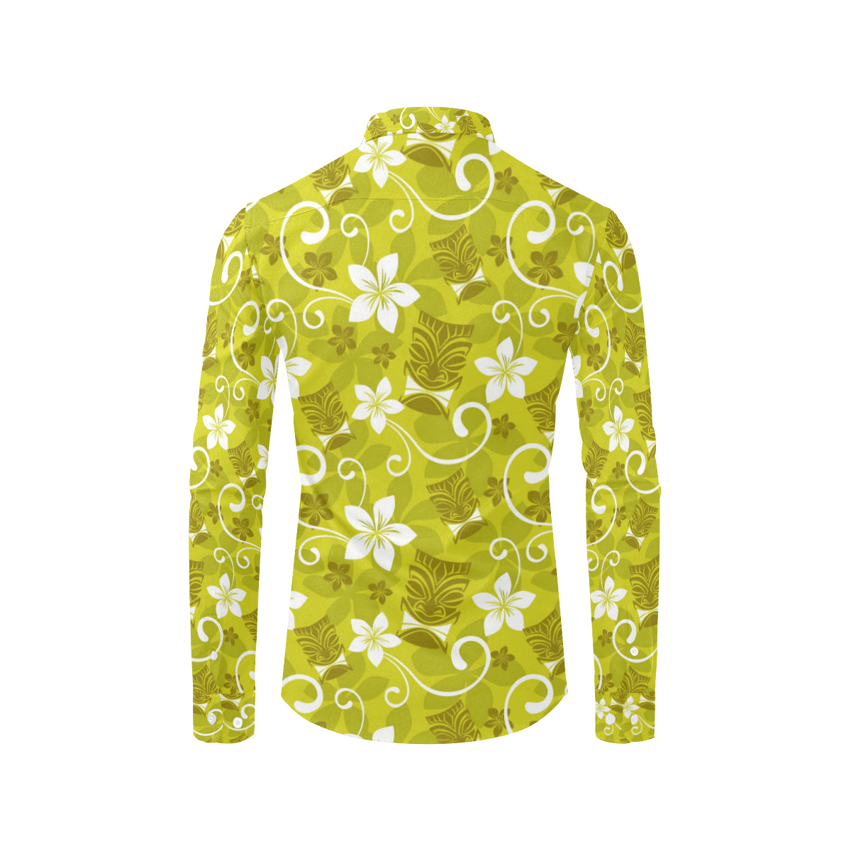 Hawaiian Themed Pattern Print Design H019 Men's Long Sleeve Shirt