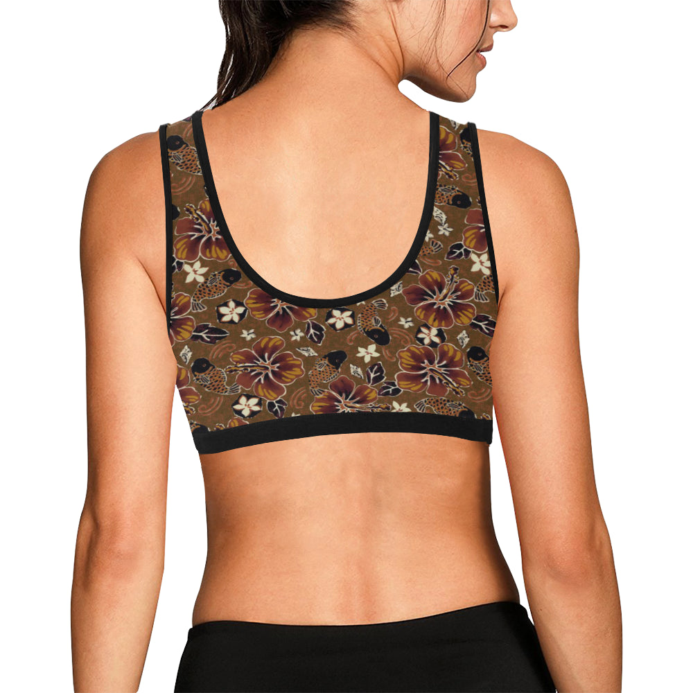 Hawaiian Themed Pattern Print Design H01 Sports Bra