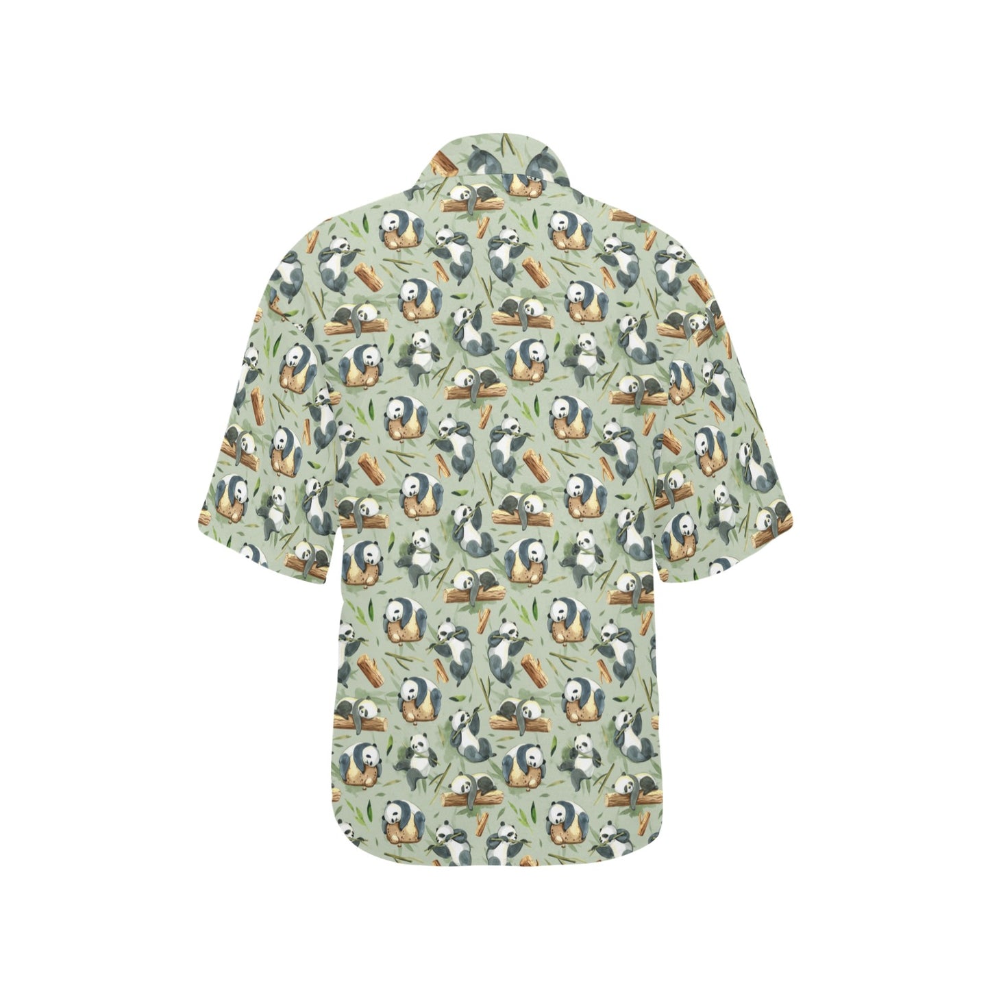 Panda Bear Design Bamboo Print Women's Hawaiian Shirt