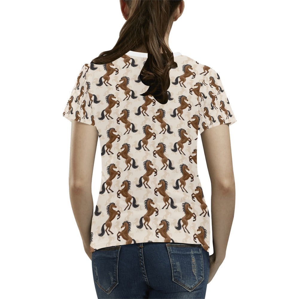 Horse Print Design LKS308 Women's T-shirt