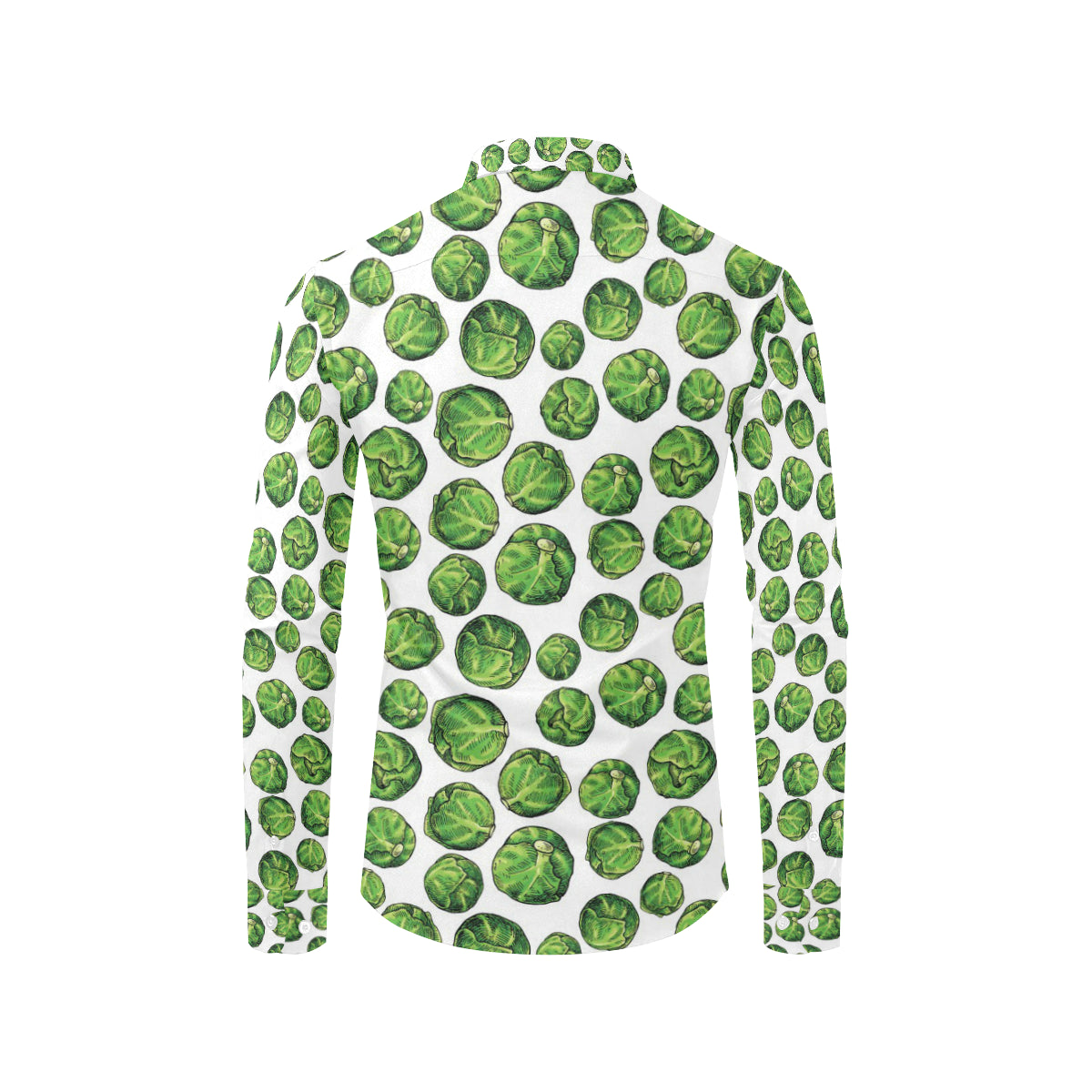 Brussels Sprouts Pattern Print Design 02 Men's Long Sleeve Shirt