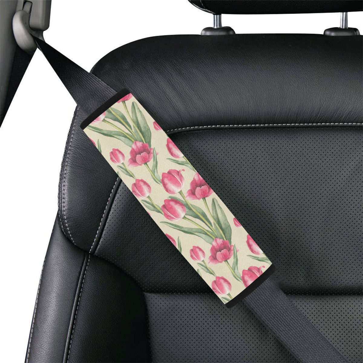 Tulip Pink Pattern Print Design TP06 Car Seat Belt Cover
