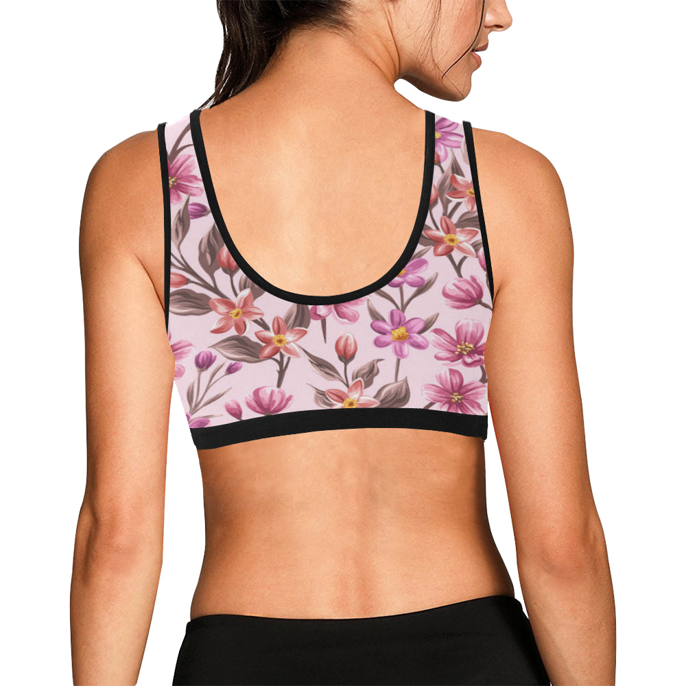 Summer Floral Pattern Print Design SF09 Sports Bra