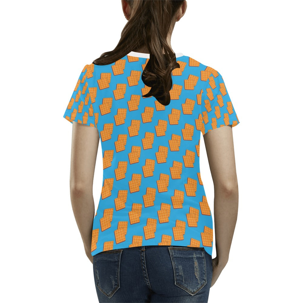 Waffle Print Design LKS304 Women's T-shirt