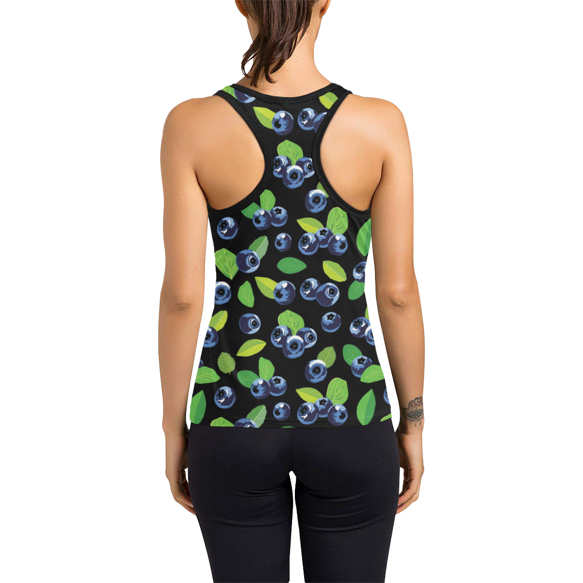 Blueberry Pattern Print Design BB03 Women's Racerback Tank Top