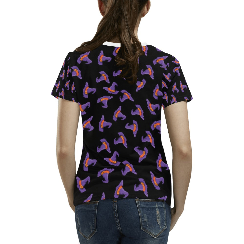 Witch Hat Print Design LKS304 Women's T-shirt
