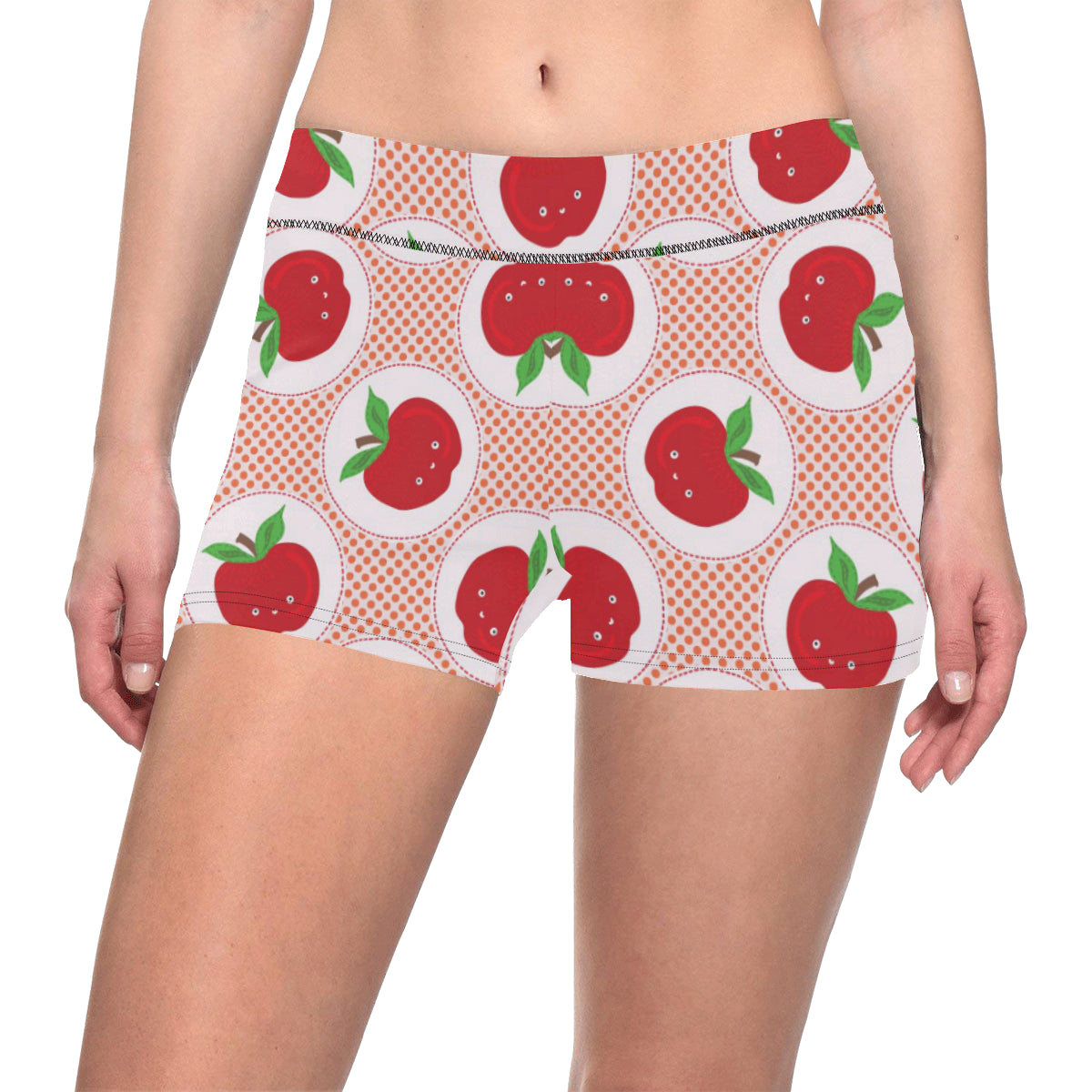 Apple Pattern Print Design AP08 Yoga Shorts