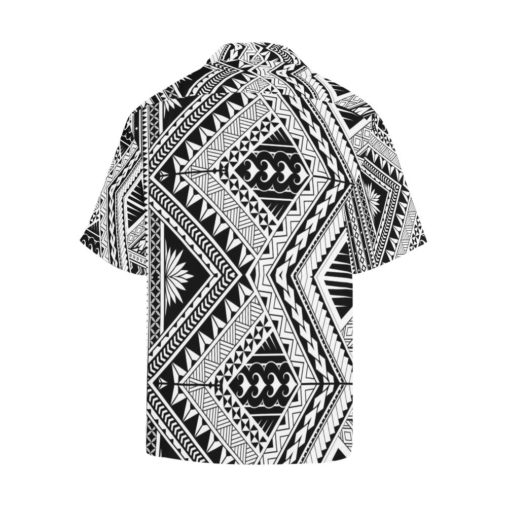 Samoan Tattoo Style Print Design LKS307 Men's Hawaiian Shirt