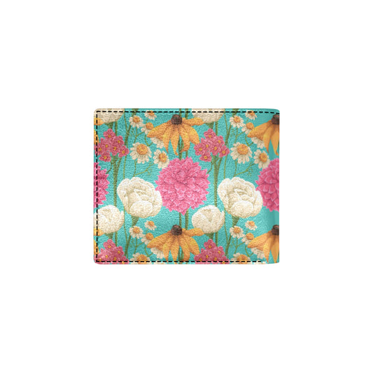 Summer Floral Pattern Print Design SF07 Men's ID Card Wallet