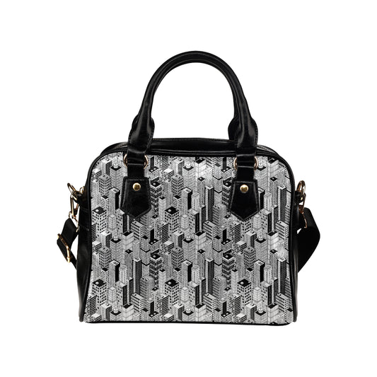 City Pattern Print Design 02 Shoulder Handbag